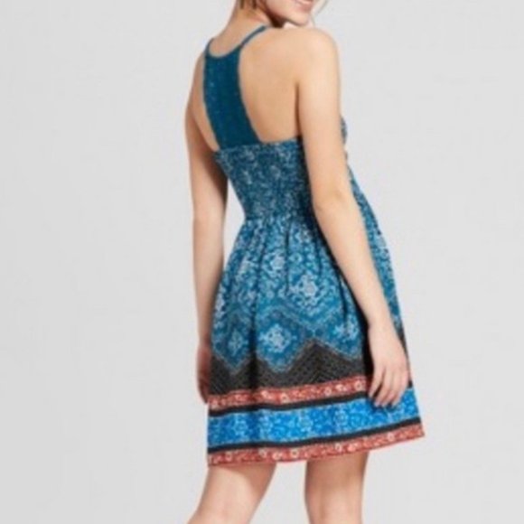 Xhilaration Teal Floral Bra Cup Dress Size S NWT - Picture 2 of 7